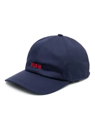 Msgm logo-embroidered cotton cap - men - Polyester/Cotton/Cotton - One Size - Blue