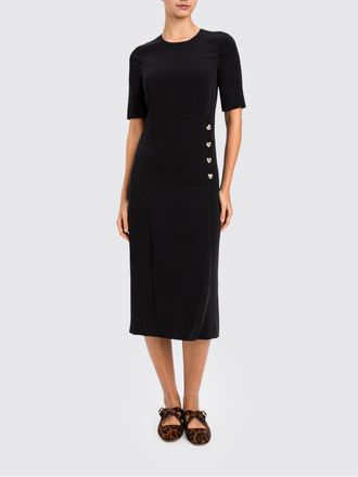 Twinset Midi Sheath Dress in Jersey with Rhinestones and Short Sleeves
