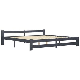 Berkfield Home Bed Frame Dark Grey Solid Pine Wood 200x200 cm
