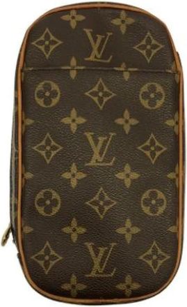 Louis Vuitton Pre-owned Monogram Pochette Schoudertas - Dames - Vintage Heuptassen - Bruin - ONE Size - Vintage
