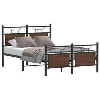 Berkfield Home Bed Frame without Mattress Brown Oak 120x200 cm Engineered Wood | Size: Small Double