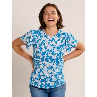 Brakeburn Ria Floral Print T-Shirt in Blue at Nordstrom, Size 14