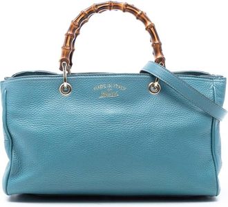 Gucci Pre-owned Gucci Medium Calfskin Bamboo Shopper Satchel 323660 520981