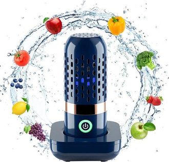 OEM Limpiador Ultras&oacute;nico De Verduras Con Tecnolog&iacute;a De Limpieza De Iones Oh, Recargable Por Usb, Lavador Port&aacute;til De Frutas Y Verduras, Azul