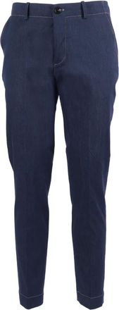 Roberto Ricci Design Pantalone Marina Week End - Heren - Slim Fit Broeken - Blauw - 2XL - Leer - Broeken
