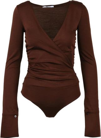 Max Mara Tops, Dames, Bruin, S, Wol, Body