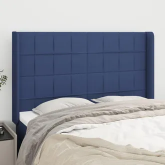vidaXL Cabecero Con Orejas De Tela Azul 147x16x118/128 Cm Vidaxl