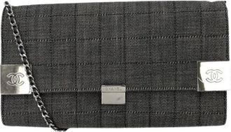 Chanel Pre-owned Vintage Denim Clutch - Dames - Vintage Clutch - Grijs - ONE Size - Denim - Vintage