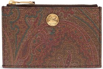 Etro Paisley Kaarthouder - Dames - Portefeuilles - Bruin - ONE Size - Leer - Accessoires
