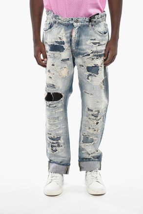 Dsquared2 Distressed Jeans With 20cm Turn-Up Hem Dsquared2