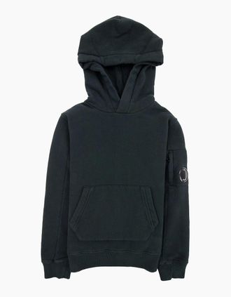 C.P. Company Mens Cp Company Undersixteen Arm Lens Hoodied Sweatshirt Black 999 - Size: 10Y