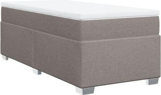 vidaXL Vidaxl - Cama Box Spring Con Colch&oacute;n Tela Gris Taupe 100x200 Cm