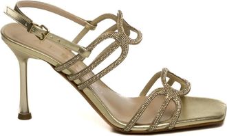 Albano 5530 Sandaal - Dames - Sandalen met hakken - Geel - 38 EU - Leer - Schoenen
