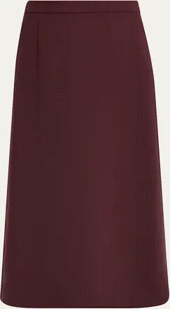 Lafayette 148 New York A-Line Stretch Wool Midi Skirt