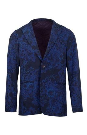 Lords of Harlech Judd Fully Lined Tailored Wool Blazer in Marco Floral Midnight at Nordstrom, Size 40