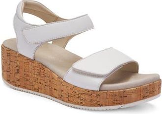 Ara Rosepetal Platform Wedge Sandal in White/Natural at Nordstrom, Size 9.5-10Us