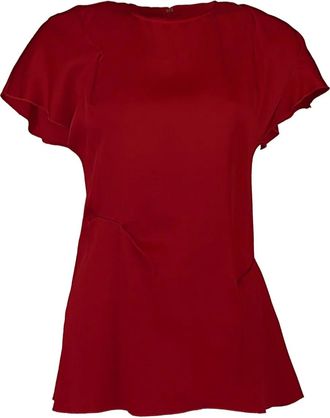 Victoria Beckham draped ruffle top - Rosso