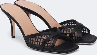 Malone Souliers Perla satin and mesh mules