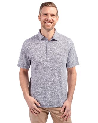 Cutter & Buck Virtue Eco Pique Botanical Print Recycled Mens Polo
