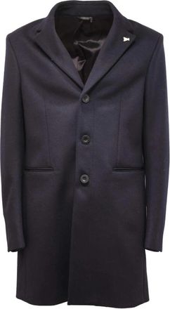 Patrizia Pepe Wollen Jas - Heren - Mantel - Blauw - L - Wol - Jassen
