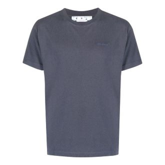 Off-white SS22 Diag Back Printing Round Neck Short Sleeve Ordinary Version Blue OMAA027S22JER0044646