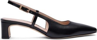 Stuart Weitzman Schoenen, Dames, Zwart, 38 1/2 EU, Leer, Baby Babette Slingback Pomp