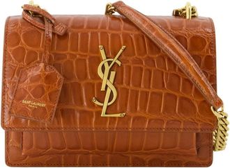 Saint Laurent Le Sac Sunset Small - Dames - Schoudertassen - Bruin - ONE Size - Leer - Tassen