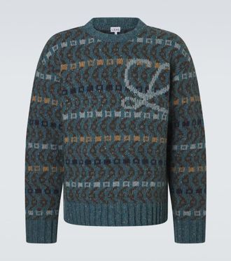 Loewe Logo intarsia wool-blend sweater