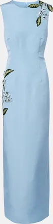 Oscar De La Renta Porcelain Flower silk faille maxi dress