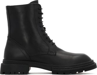Kazar Schoenen, Heren, Zwart, 45 EU, Leer, Veterboots in militaire stijl