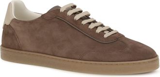 Brunello Cucinelli Mens Suede Sneakers Fango+avorio+bisonte