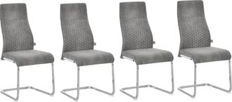 HOMCOM Set 4 sillas comedor 45x61x98 cm gris
