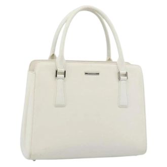 Burberry Pre-owned Vintage Hand Bag - Dames - Vintage Handtas - Wit - ONE Size - Leer - Vintage