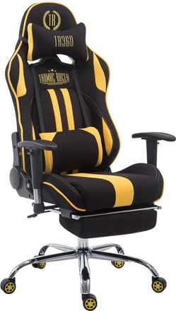 Clp Sedia Da Ufficio Racing Limit Tessuto Nero/giallo Con Poggiapiedi