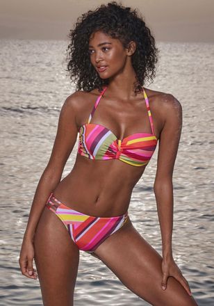 Bruno Banani B&uuml;gel-Bandeau-Bikini BRUNO BANANI, Damen, Gr. 36, Cup C, bunt (orange bedruckt), Obermaterial: 80% Polyester, 20% Elasthan. Futter: 100% Polyamid. Wat