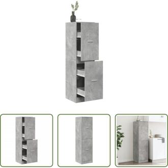 vidaXL Credenza da farmacia - Armadietto da Farmacia Grigio Cemento 40x41x144,5 cm Truciolato