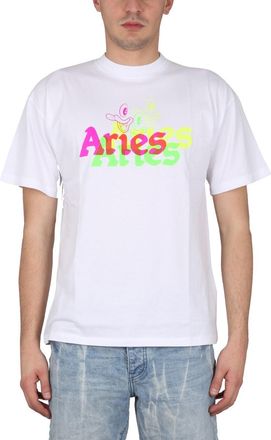 Aries Trippy Aye Duck T-Shirt-Uomo