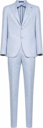 Tagliatore Montecarlo Single-Breasted Suit - Heren - Business pakken - Blauw - S - Katoen - Kostuums