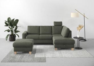 HOME AFFAIRE Ecksofa »Summer L-Form« mit Ottomane, wahlweise mit Bettfunktion und Bettkasten, Cord-Bezug