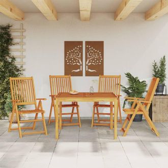 vidaXL Vidaxl - Juego De Comedor De Jard&iacute;n 5 Piezas Madera Maciza De Acacia
