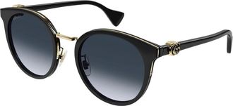 Gucci Rounded Cat-eye Zonnebrillen - Dames - Zonnebrillen - Zwart - 55 MM - Accessoires