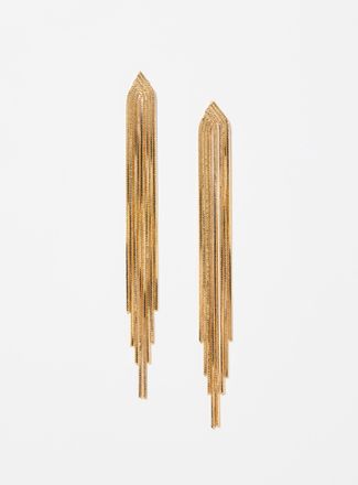 Simons Womens Long fringed-chain earrings