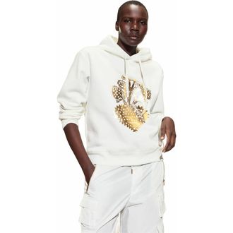 Cynthia Rowley Heart of Gold Hoodie in White at Nordstrom, Size X-Small