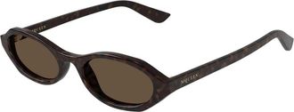 Alexander McQueen Am 0559S Zonnebril - Dames - Zonnebrillen - Bruin - 51 MM - Nylon - Accessoires