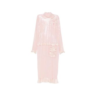 Alessandra Rich Sequin-embellished Bow-detail Midi Dress