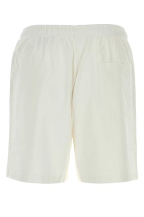 Sporty & Rich Mens White Cotton Bermuda Shorts Whitenavyruby Exterior