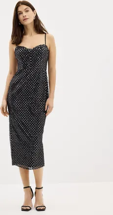 Ever New Womens Sequined flowers bustier dress