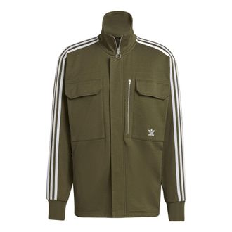 adidas Mens adidas originals x Work Parley Crossover Casual Breathable Stripe Long Sleeves Olive Shirt HD2515