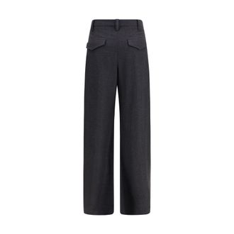 Brunello Cucinelli Virgin Wool Trousers - Gray