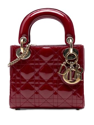 Dior 2017 Mini Patent Cannage Lady Dior satchel - Rood